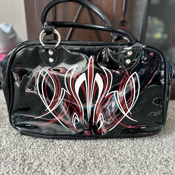 Personalized pinstriped Lux DeVille purse - Picture 3 of 4